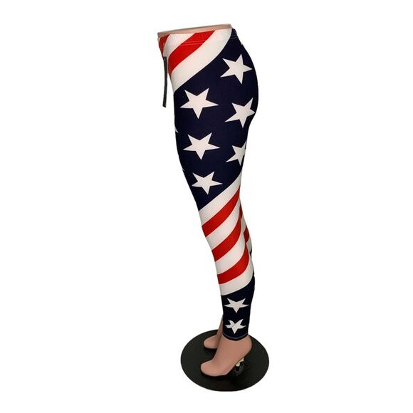 Viv Collection NWT Patriotic Leggings Red Blue and White One Size Fits Most - Picture 7 of 11